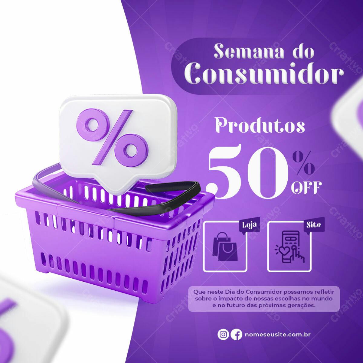 Flyer Semana do Consumidor com 50% OFF PSD Editável