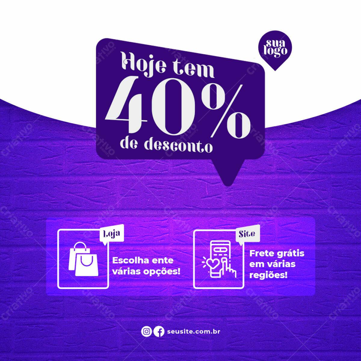 Banner 40% de Desconto PSD Editável