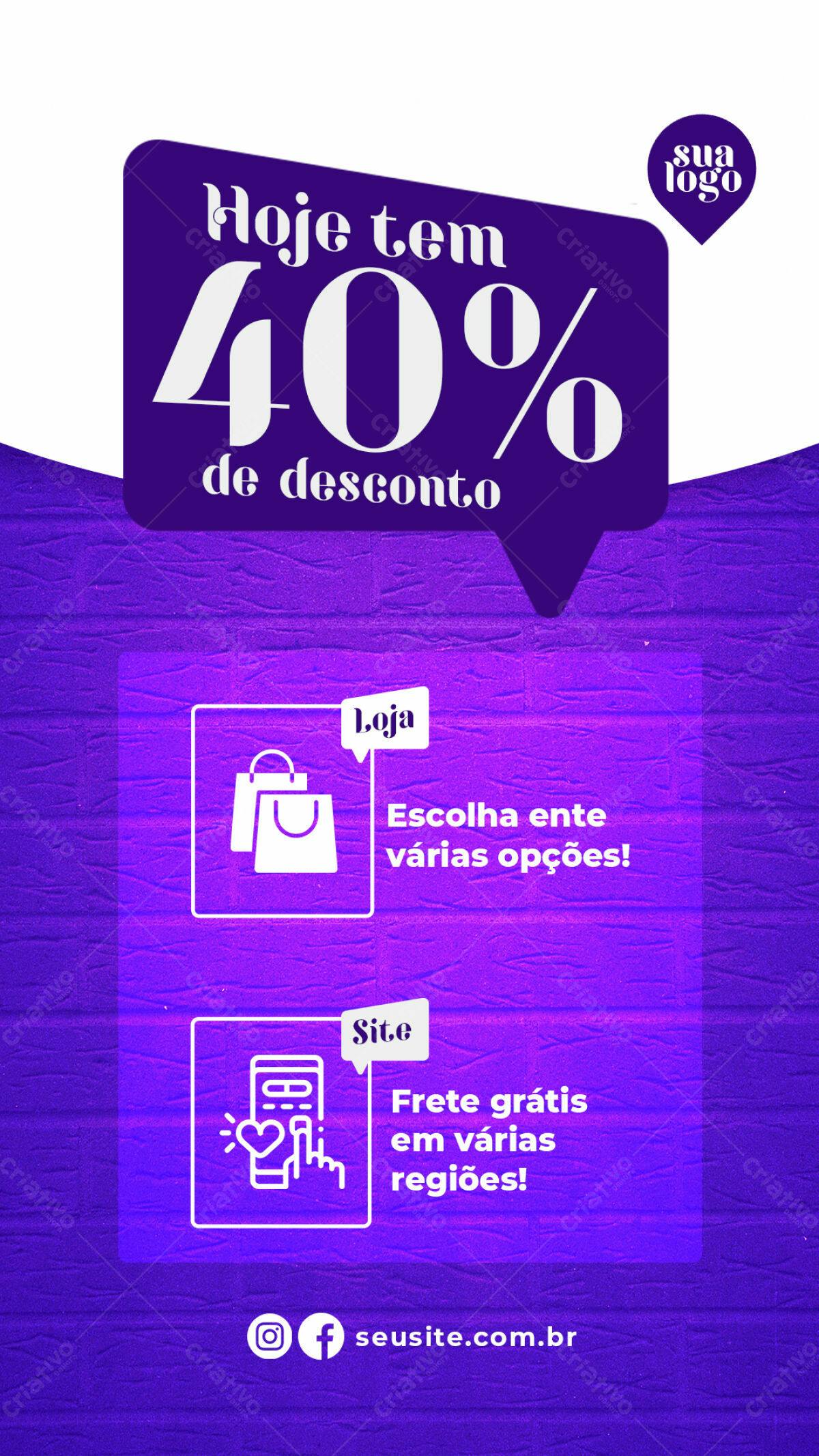 Flyer 40% de Desconto PSD Editável