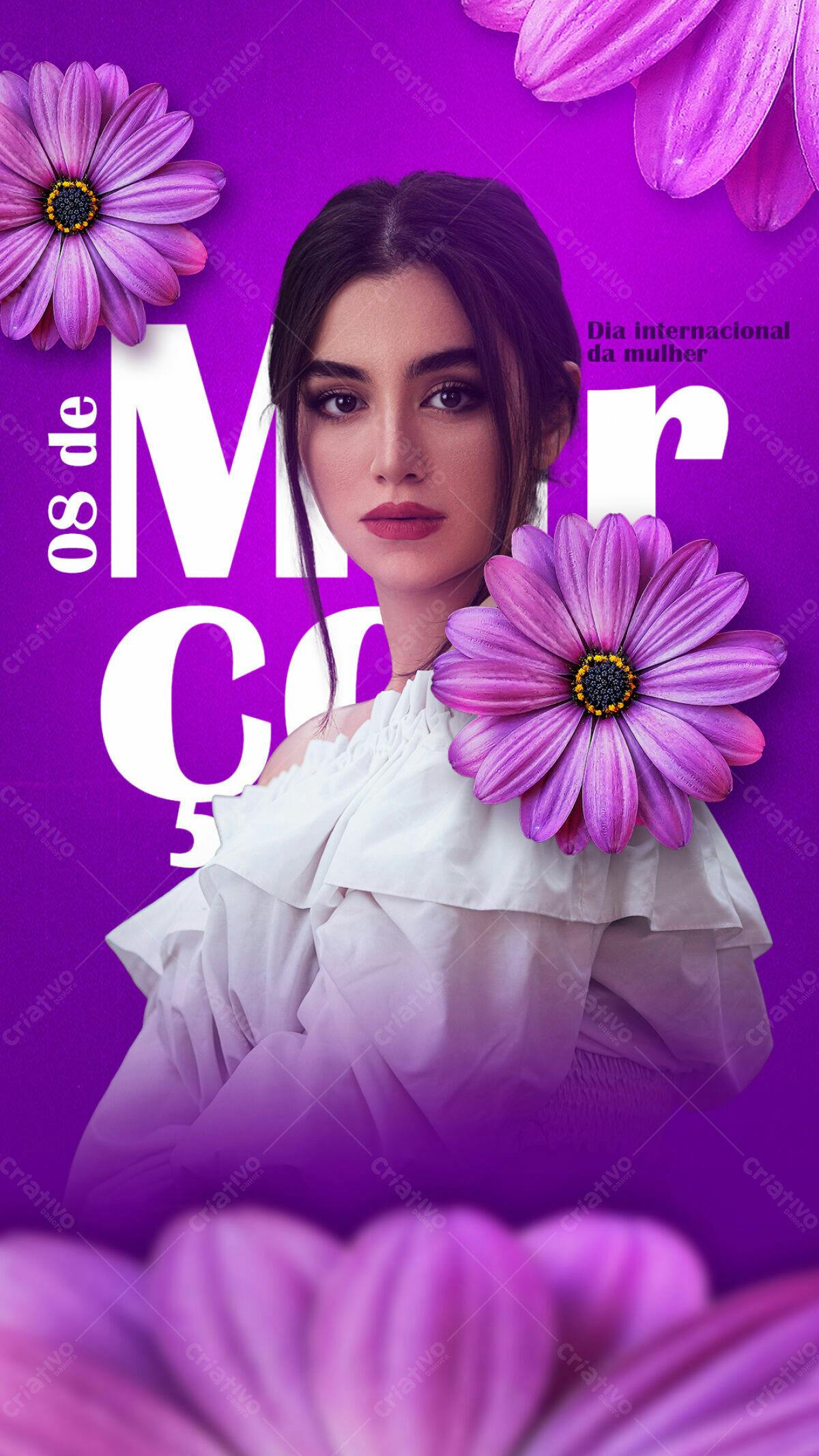 Flyer Dia Internacional da Mulher PSD Editável