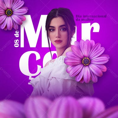 Data Comemorativa Dia Da Mulher 8 De Março Psd Editável