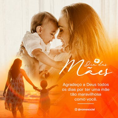 Dia das mães frase feed instagram social media psd editável