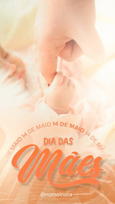 Stories 14 de maio dia das mães frase social media psd editável