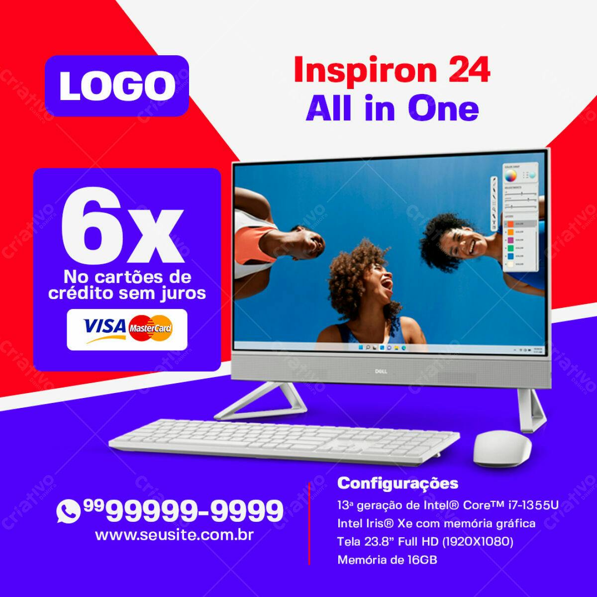 Anúncio Dell Inspiron 24 All in One PSD Editável