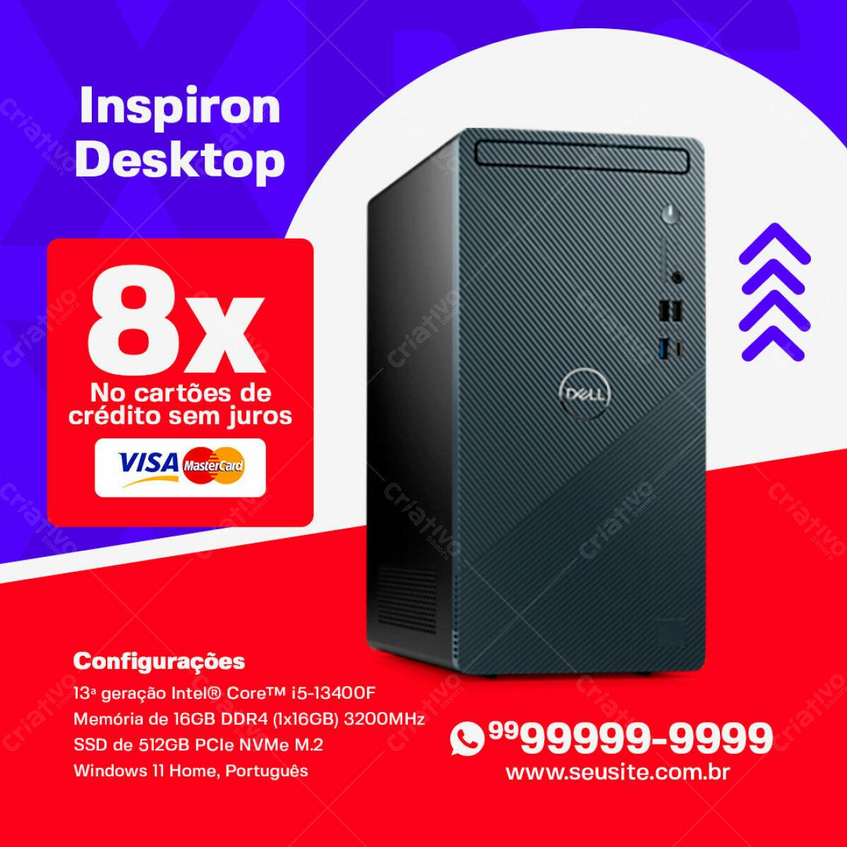 Anúncio Dell Inspiron Desktop PSD Editável