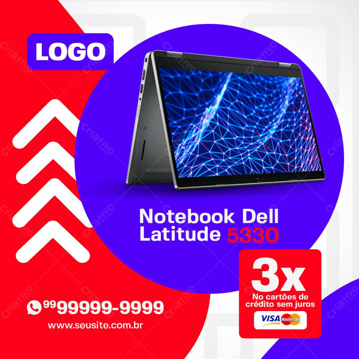 Anúncio Notebook Dell Latitude 5330 PSD Editável