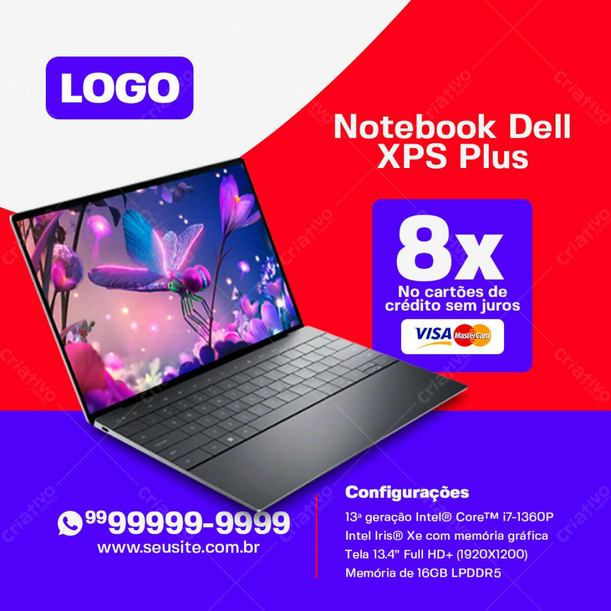 Banner Notebook Dell XPS Plus PSD Editável