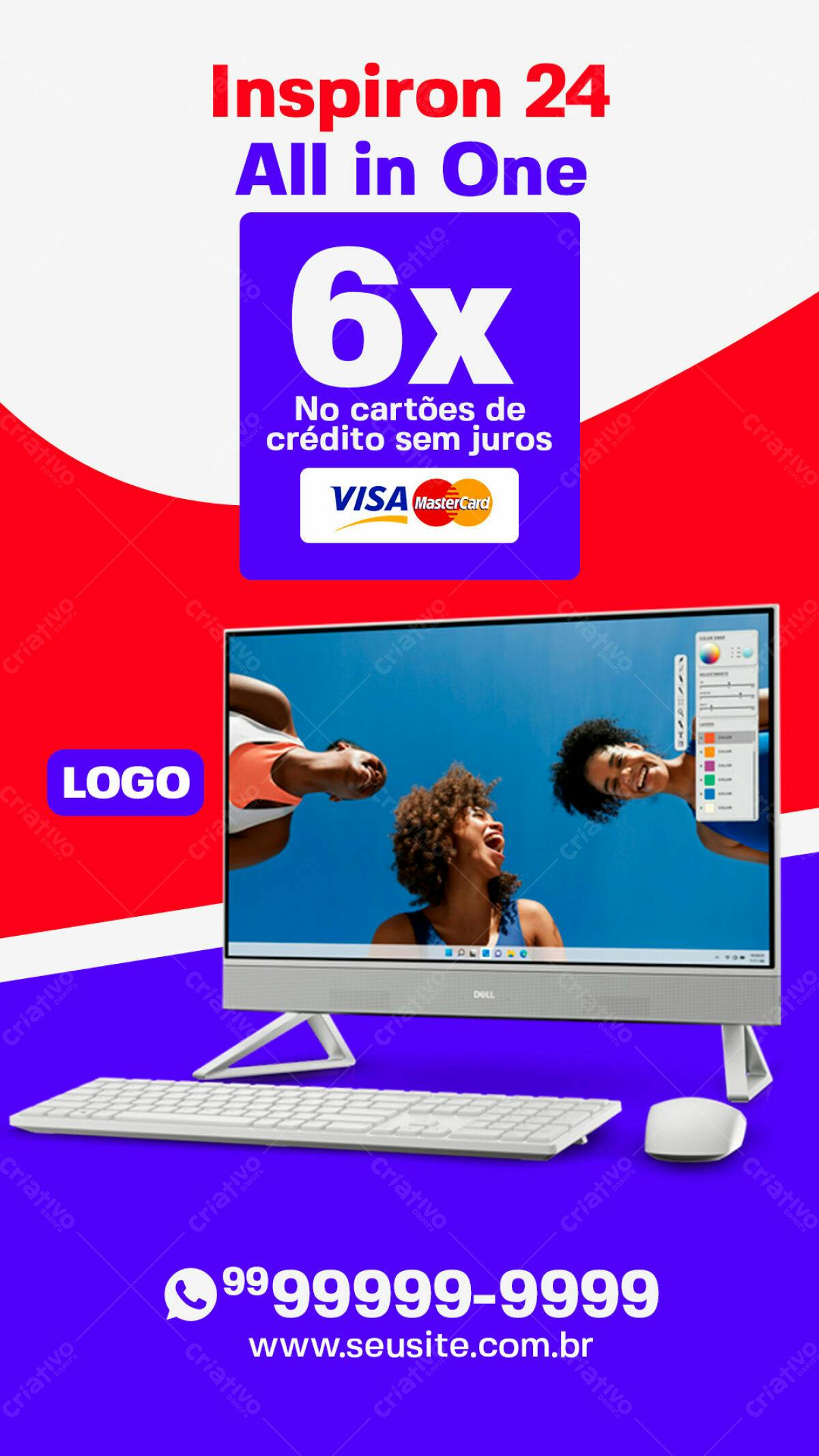 Anúncio Inspiron 24 All in One PSD Editável
