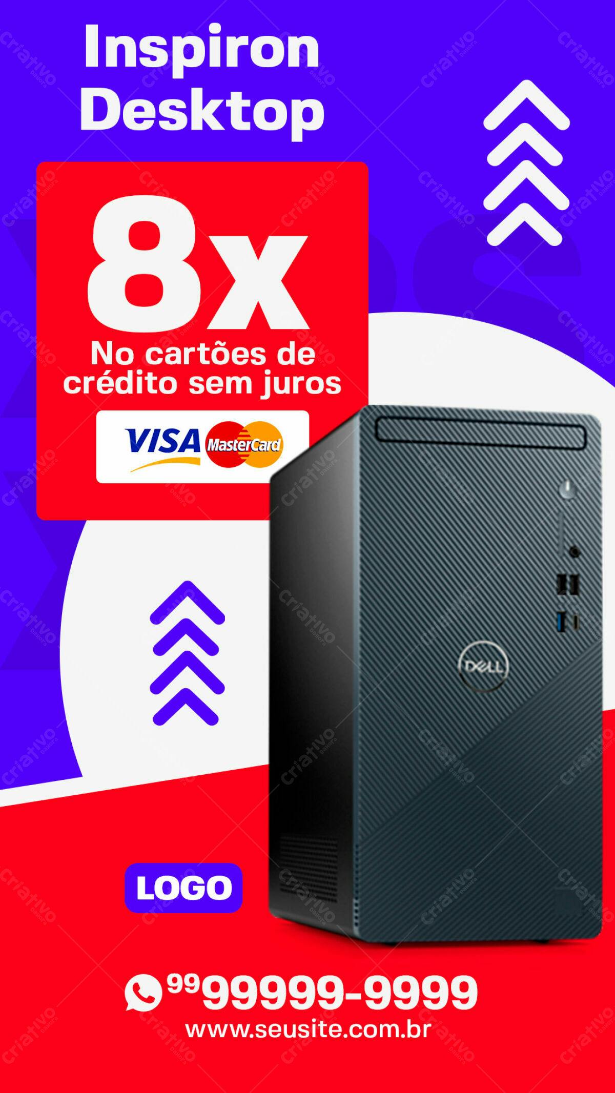 Flyer Promocional Dell Inspiron Desktop PSD Editável