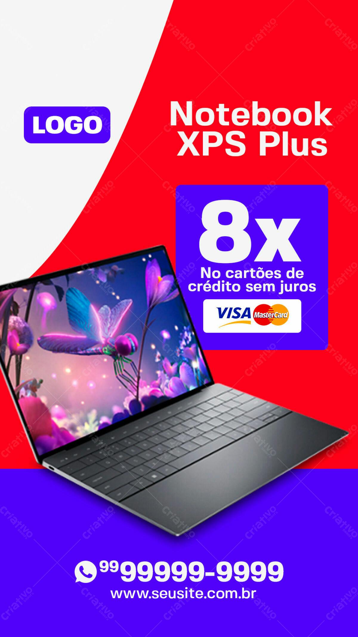 Anúncio Notebook XPS Plus PSD Editável