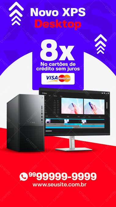 Story novo xps desktop loja de informática social media psd editável