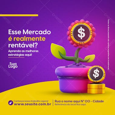 Esse mercado é realmente rentável criptomoedas social media investimento psd editável