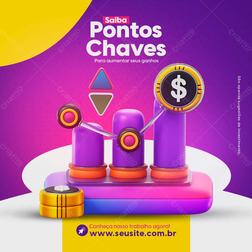 Pontos Chaves Para Melhorar Seus Ganhos Criptomoedas Social Media Investimento Psd Editável