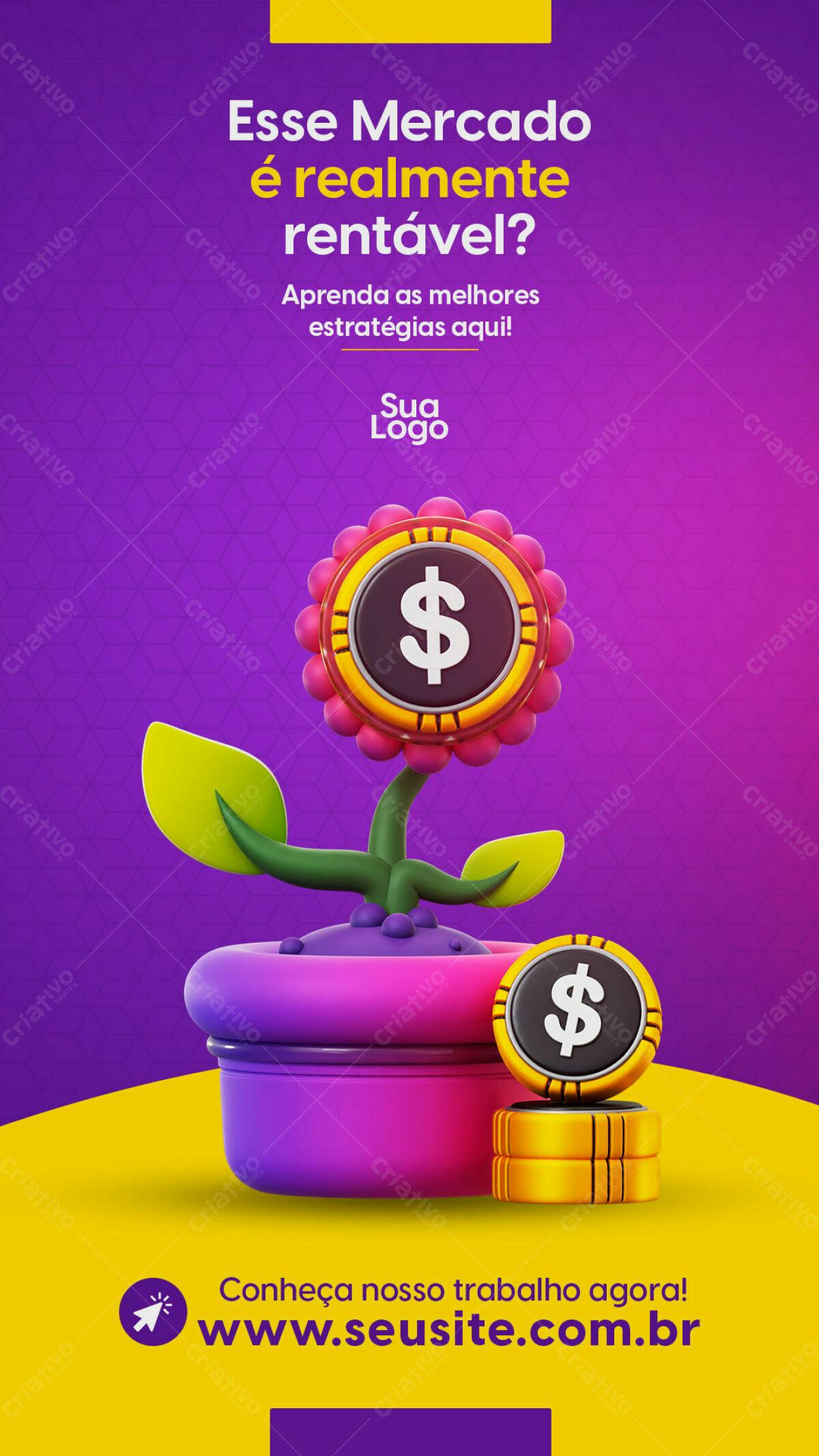 Flyer para Mercado Financeiro PSD Editável