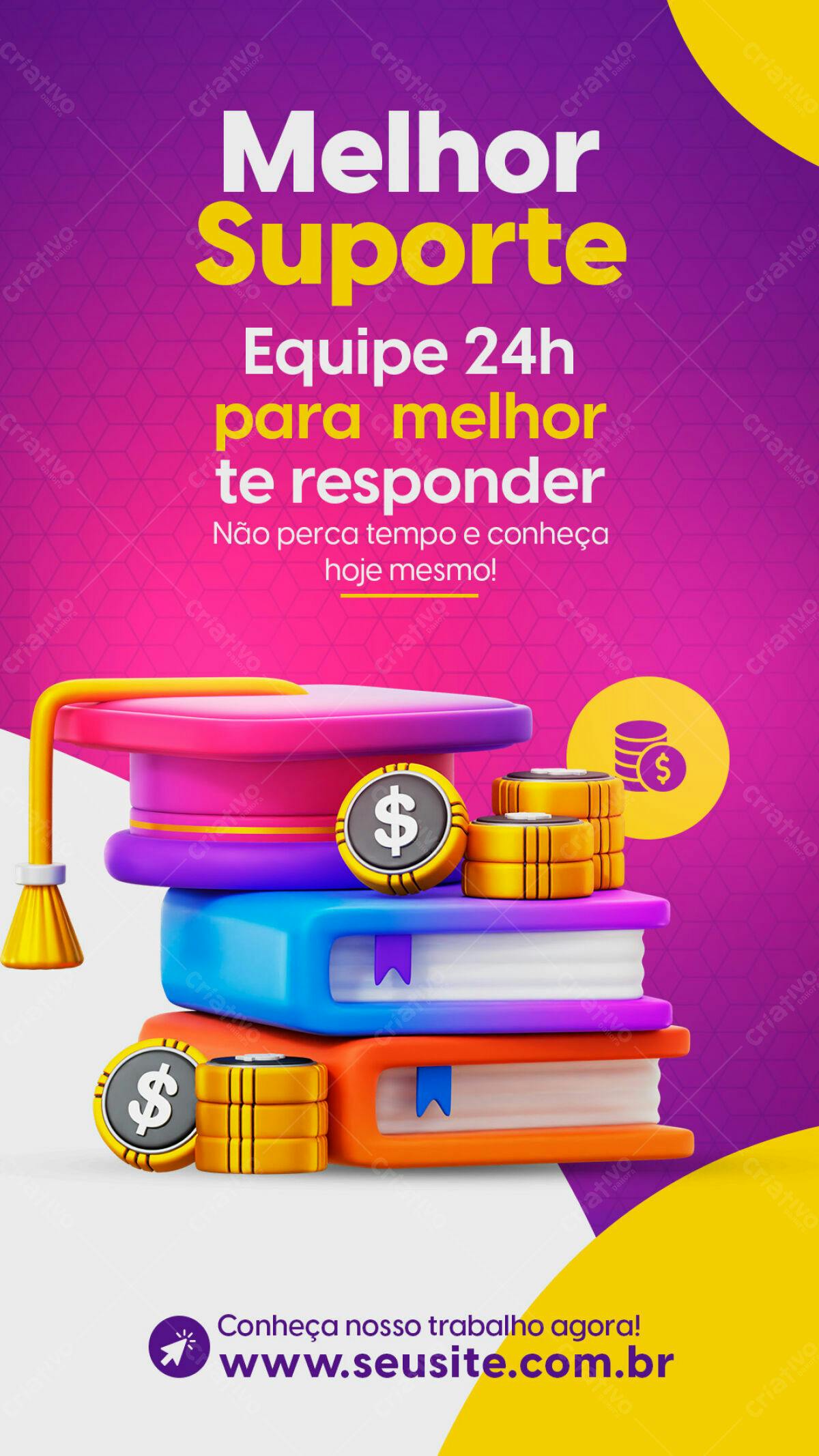 Flyer Suporte 24h PSD Editável