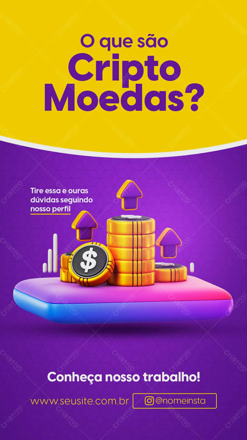 Stories O Que São Criptomoedas Social Media Investimento Psd Editável