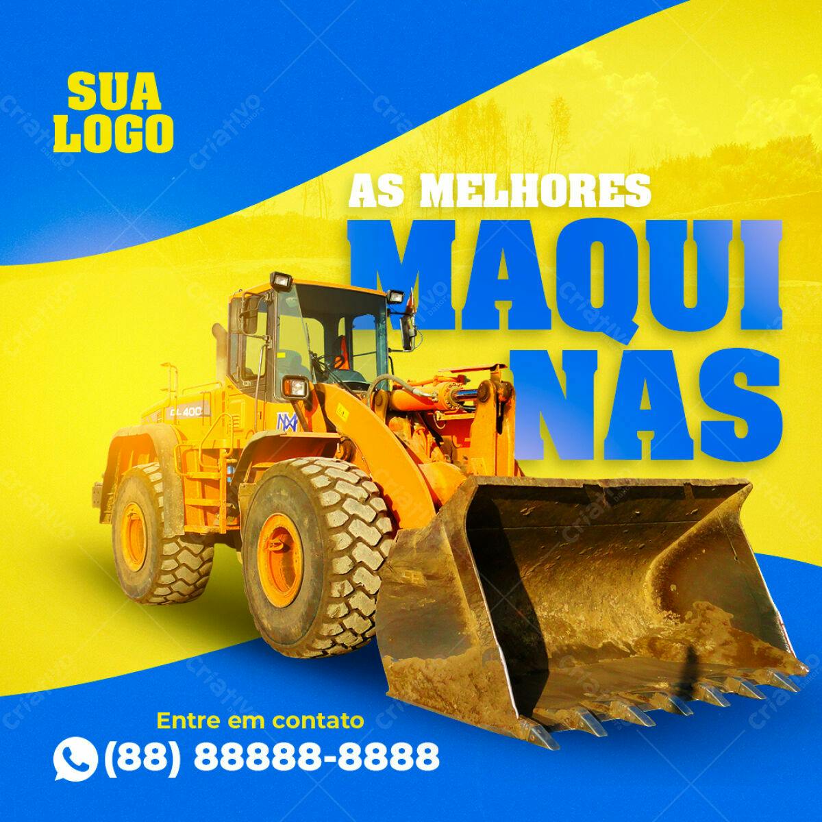 Flyer para Locação de Máquinas PSD Editável