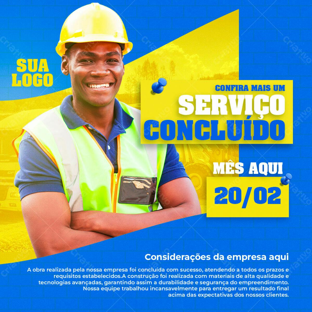 Flyer Serviço Concluído PSD Editável