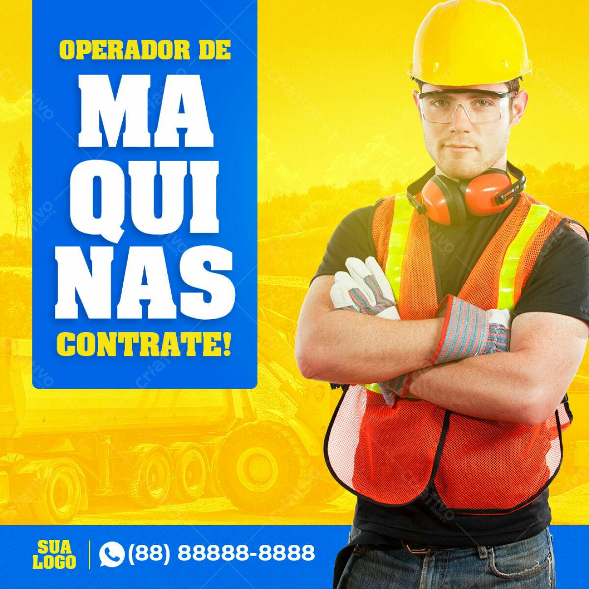 PSD para Contratação de Operador de Máquinas PSD Editável