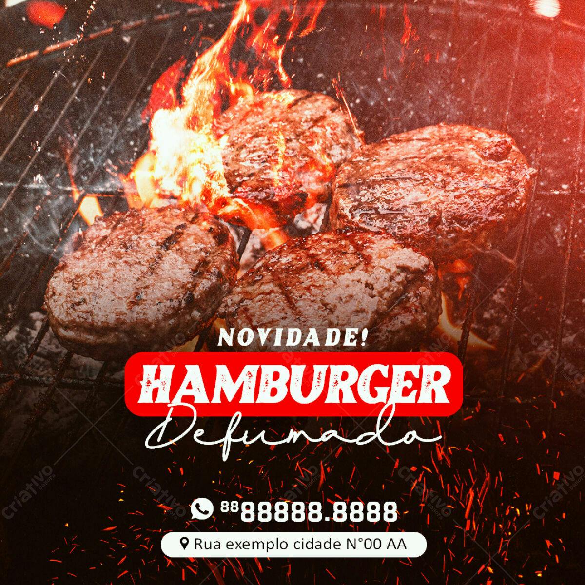 Post para Hamburgueria PSD Editável