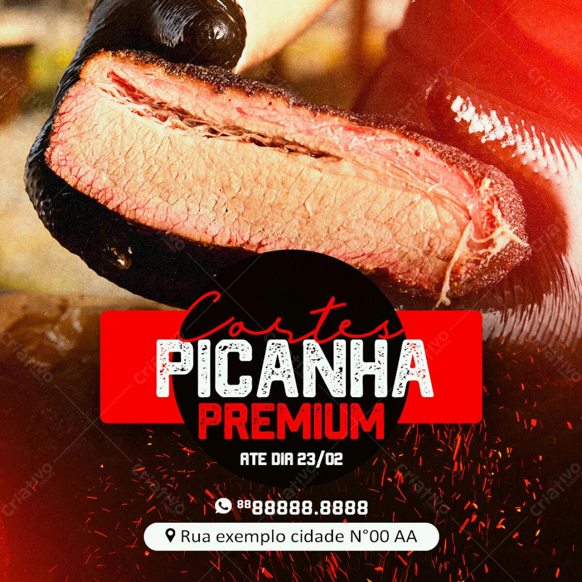 Flyer para Promoção de Picanha Premium PSD Editável