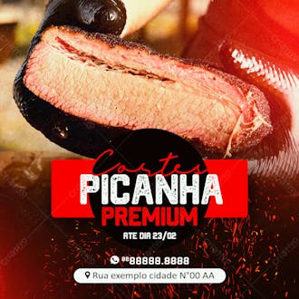 Picanha premium churrascaria social media psd editável