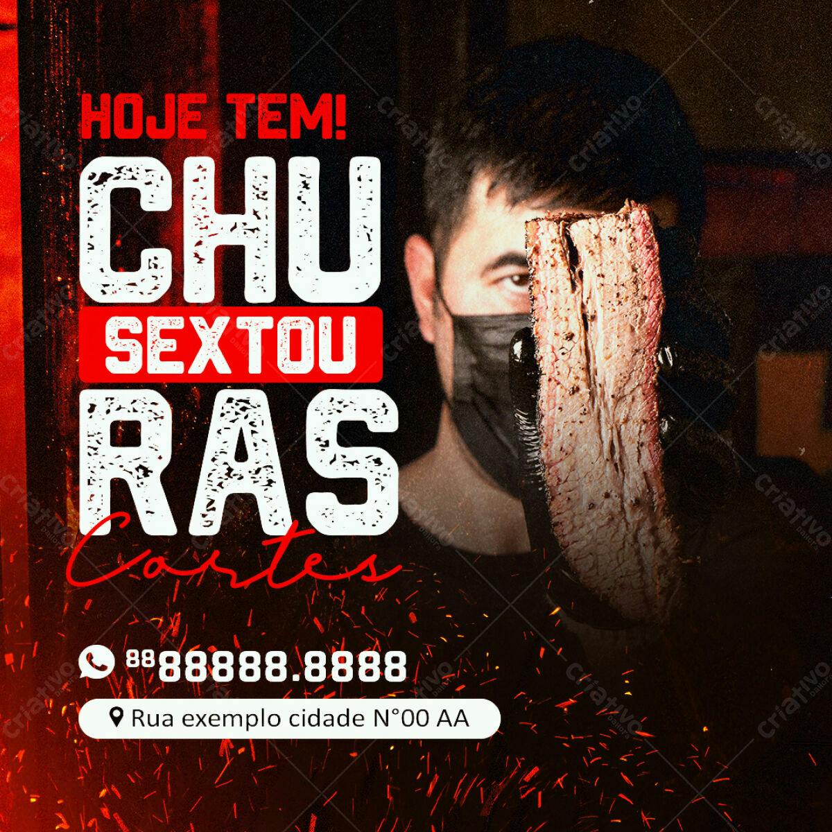 Flyer Churrasco Sexta-feira PSD Editável