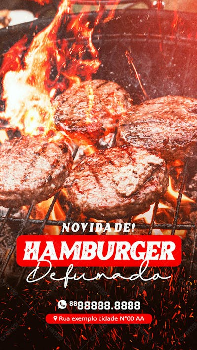 Stories Hamburger Defumado Churrascaria Social Media Psd Editável