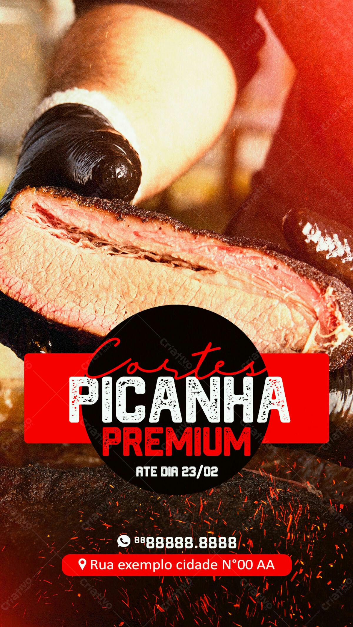 Flyer Churrascaria Picanha Premium PSD Editável