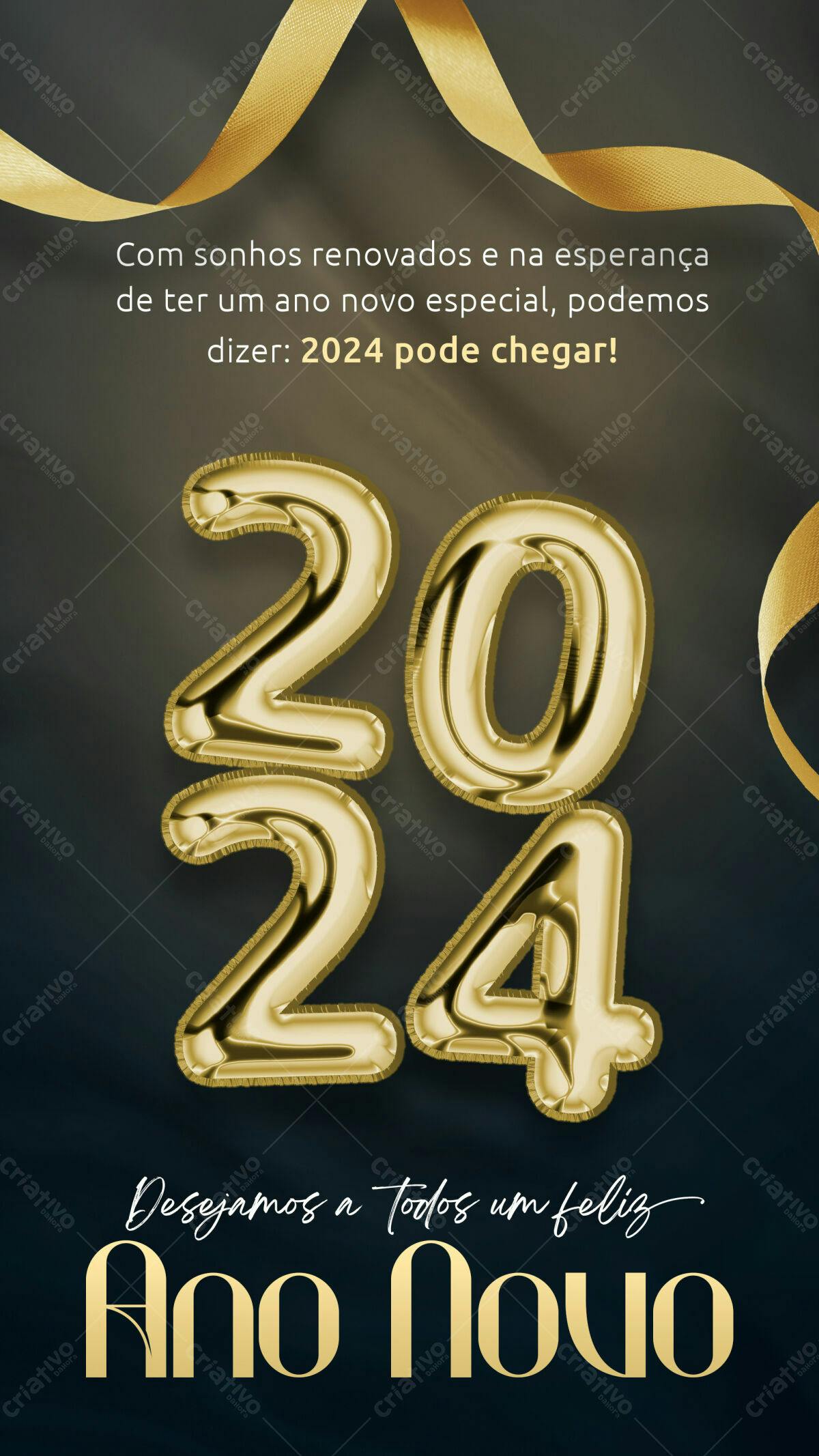 Convite Ano Novo 2024 PSD Editável