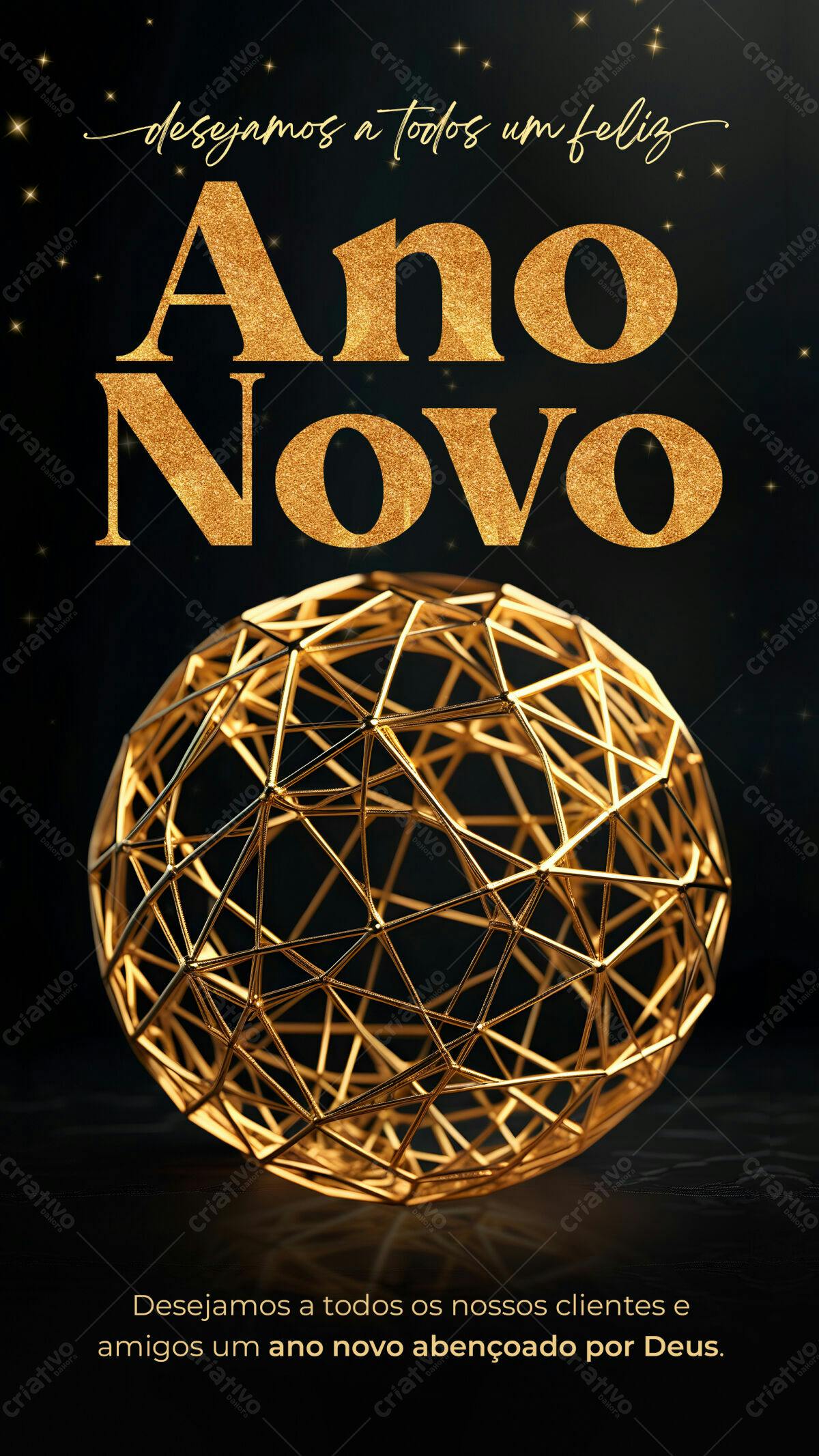 Flyer Feliz Ano Novo PSD Editável