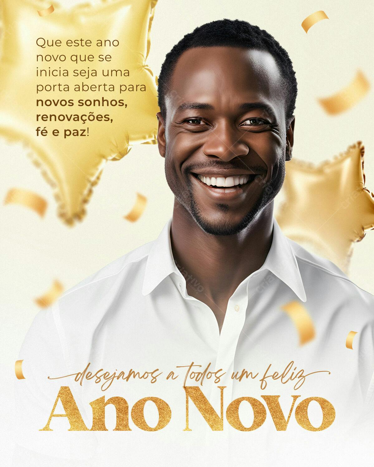 Postagem Feliz Ano Novo PSD Editável