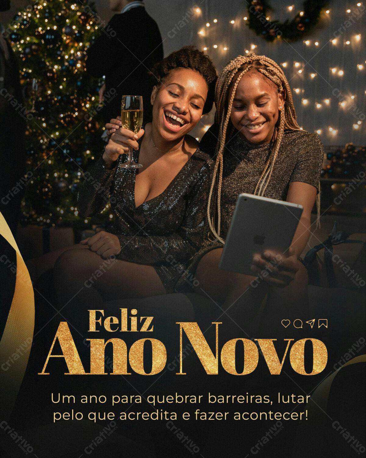 Postagem Feliz Ano Novo PSD Editável