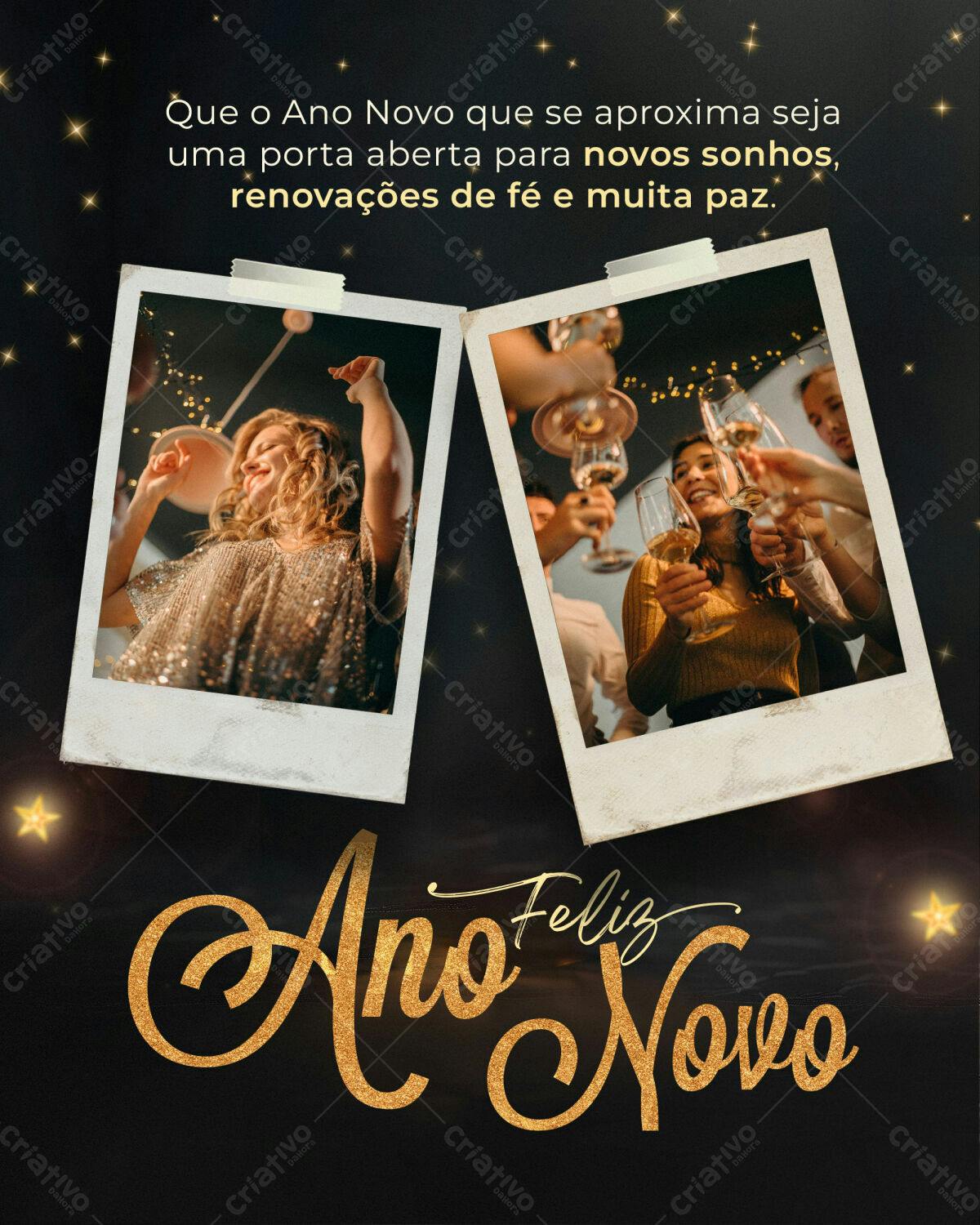 Postagem para Ano Novo PSD Editável