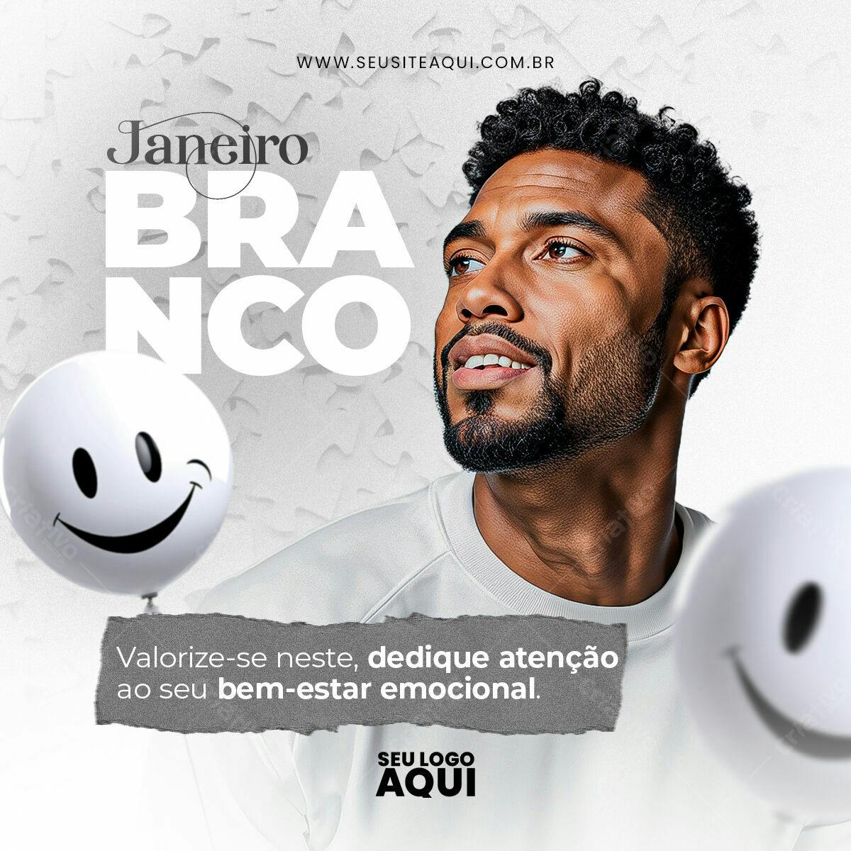 Flyer Janeiro Branco PSD Editável