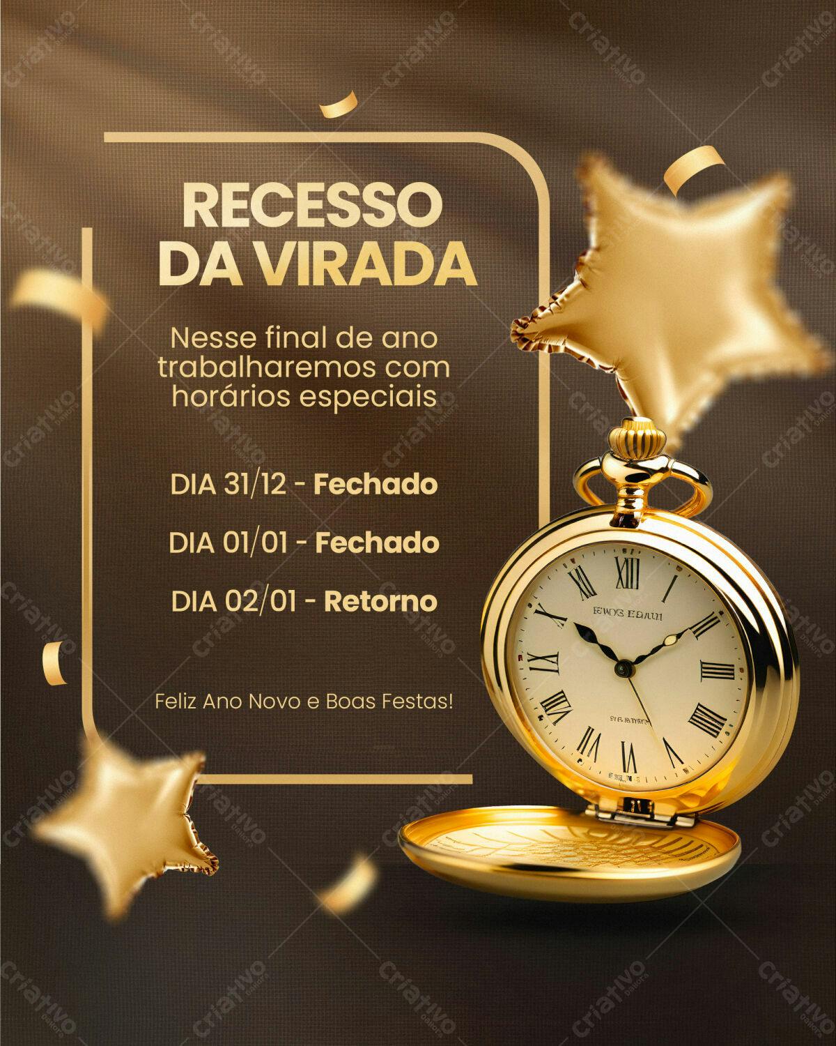 Flyer Recesso de Fim de Ano PSD Editável