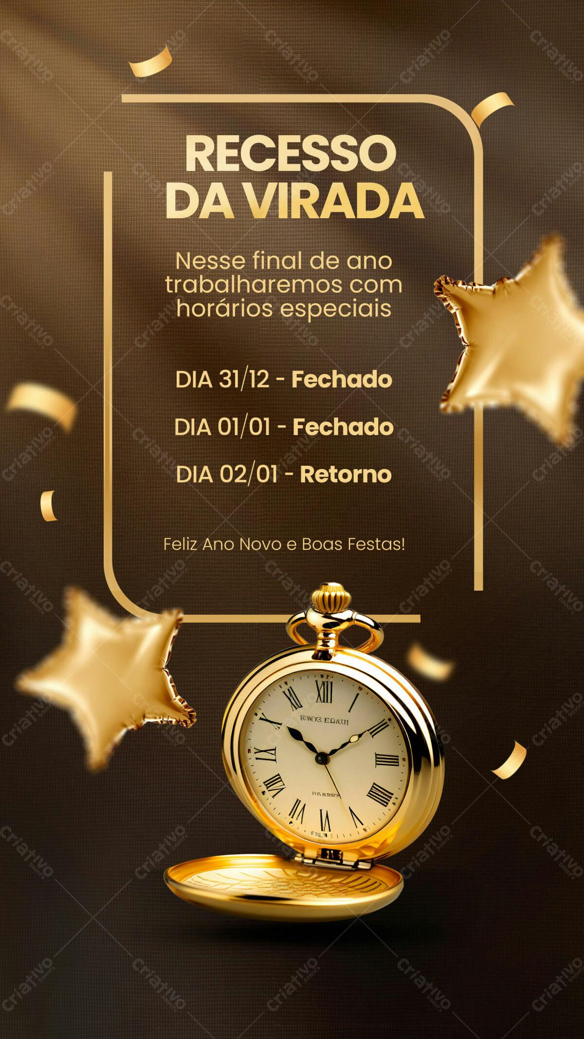 Flyer Recesso de Fim de Ano PSD Editável