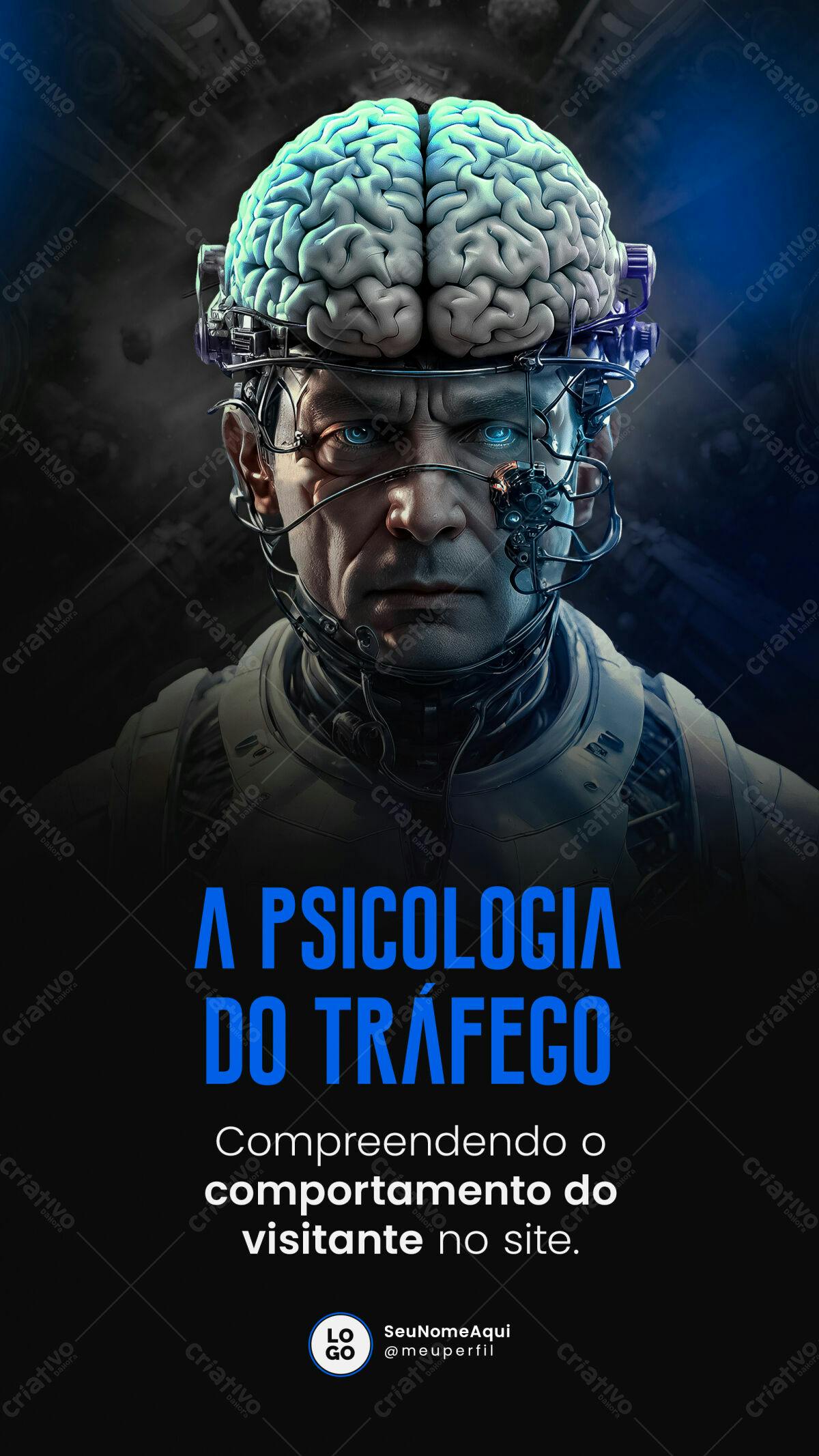 Poster Psicologia do Tráfego PSD Editável