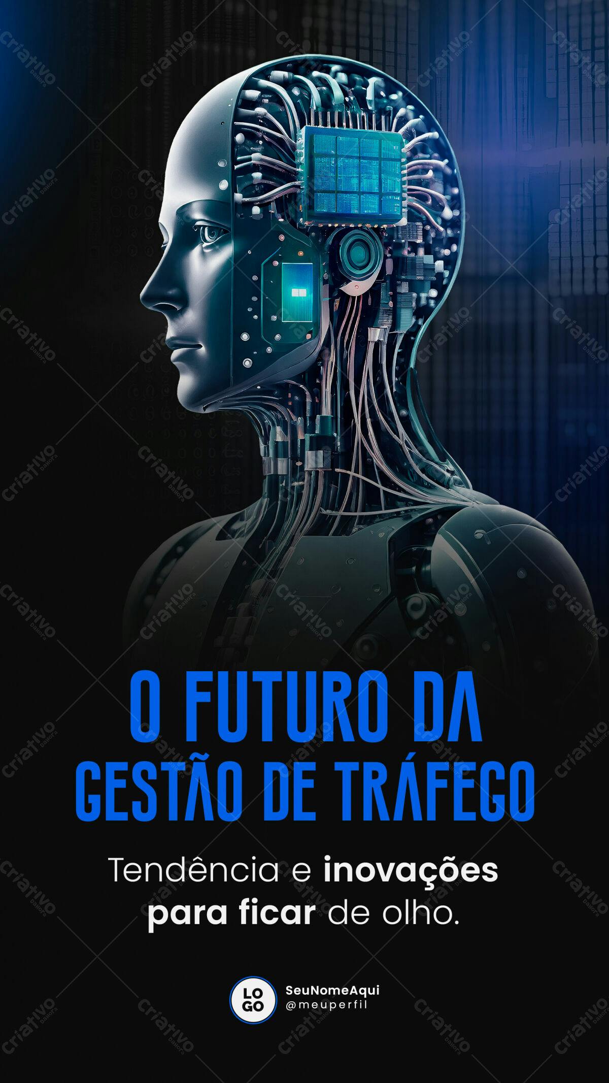 Poster Gestão de Tráfego Futuro PSD Editável