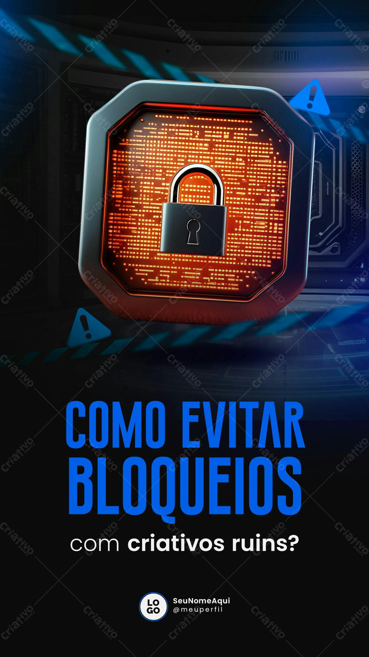 Flyer Segurança Cibernética PSD Editável