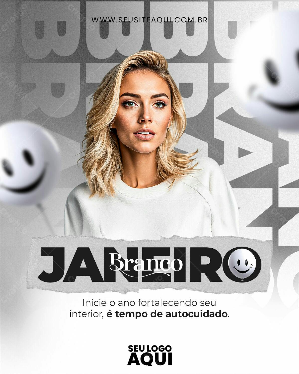 Flyer Janeiro Branco PSD Editável