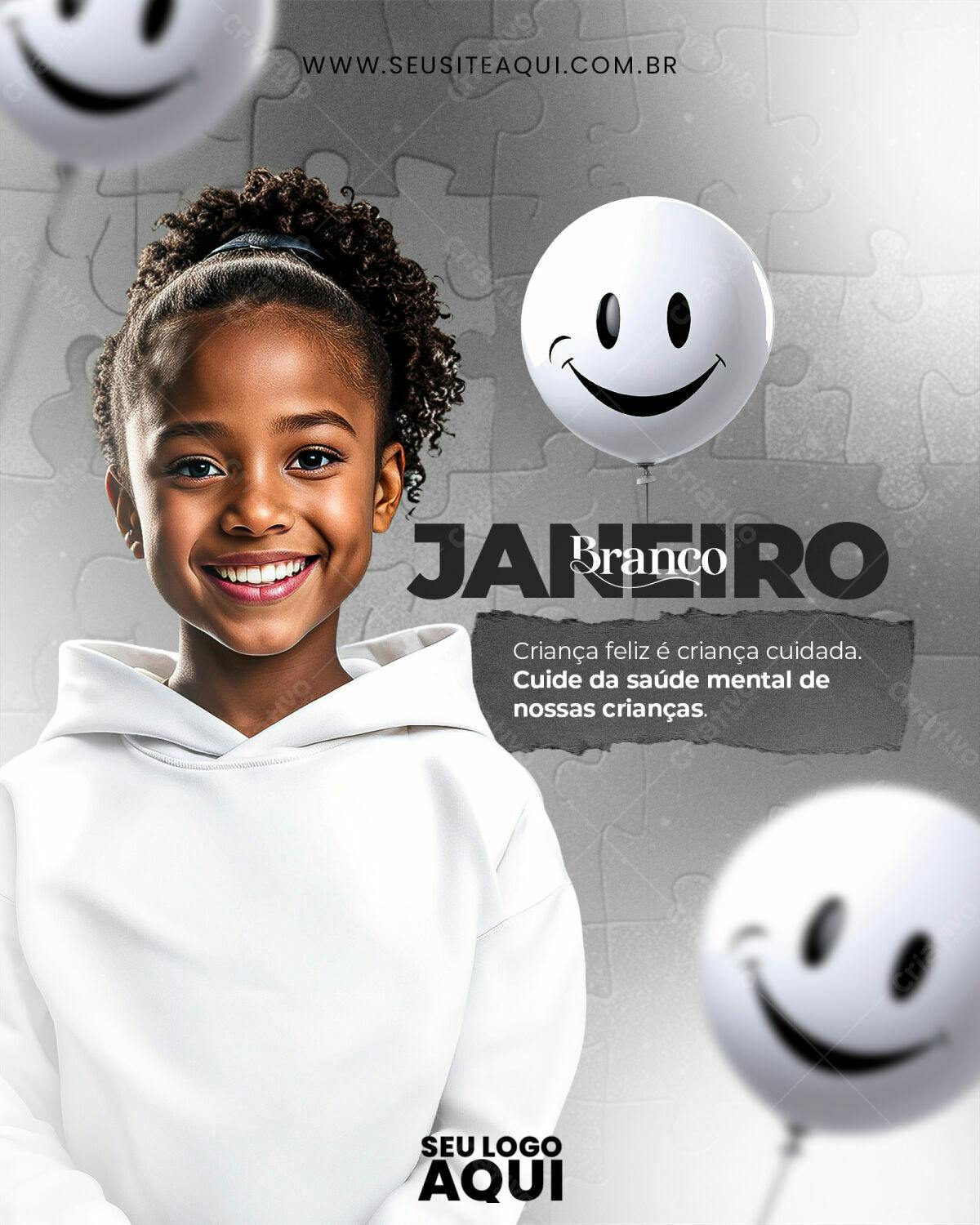 Flyer Janeiro Branco PSD Editável