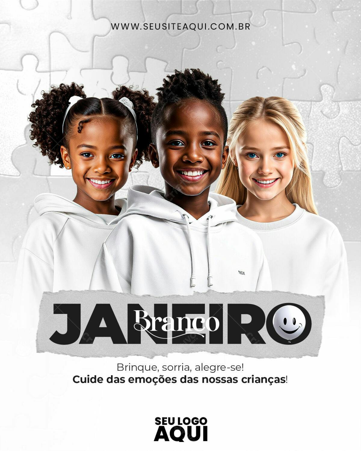Flyer Janeiro Branco PSD Editável