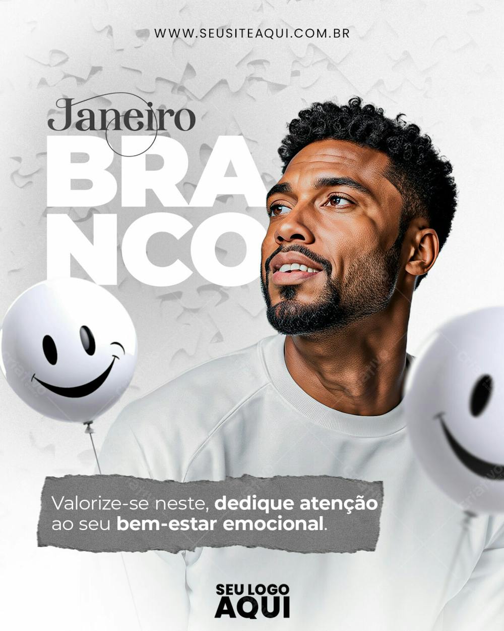 FEED | JANEIRO BRANCO | CUIDE DA SAÚDE MENTAL | PSD EDITÁVEL