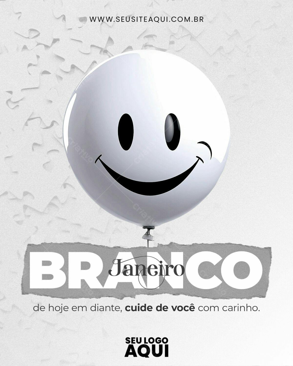 Flyer Janeiro Branco PSD Editável
