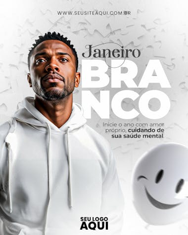 Feed | janeiro branco | cuide da saúde mental | psd editável