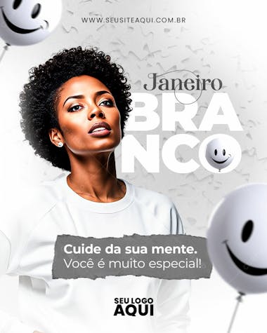 Feed | janeiro branco | cuide da saúde mental | psd editável