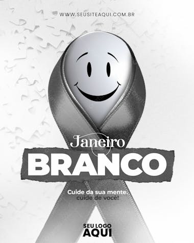 Feed | janeiro branco | cuide da saúde mental | psd editável