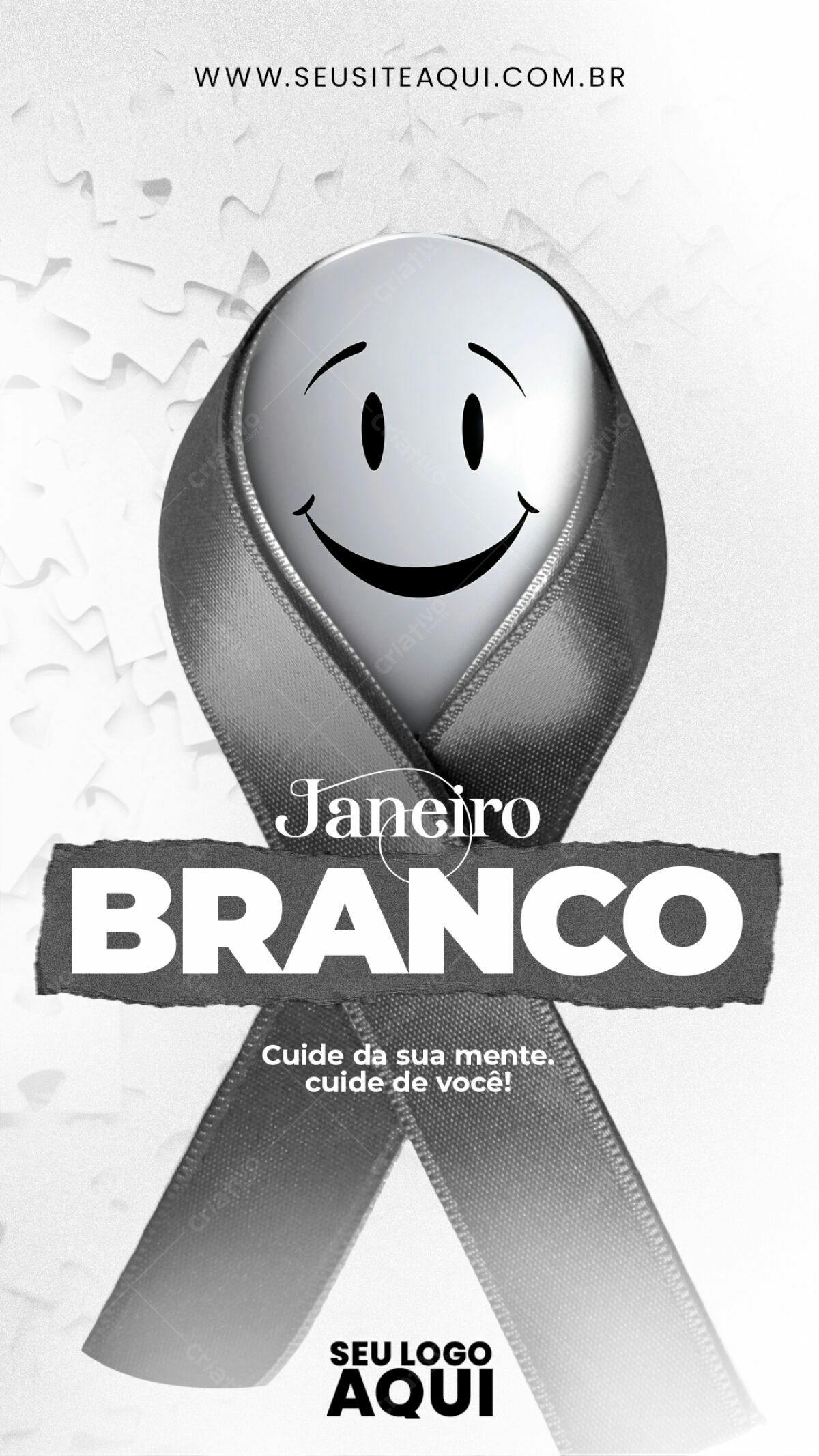 Flyer Janeiro Branco PSD Editável