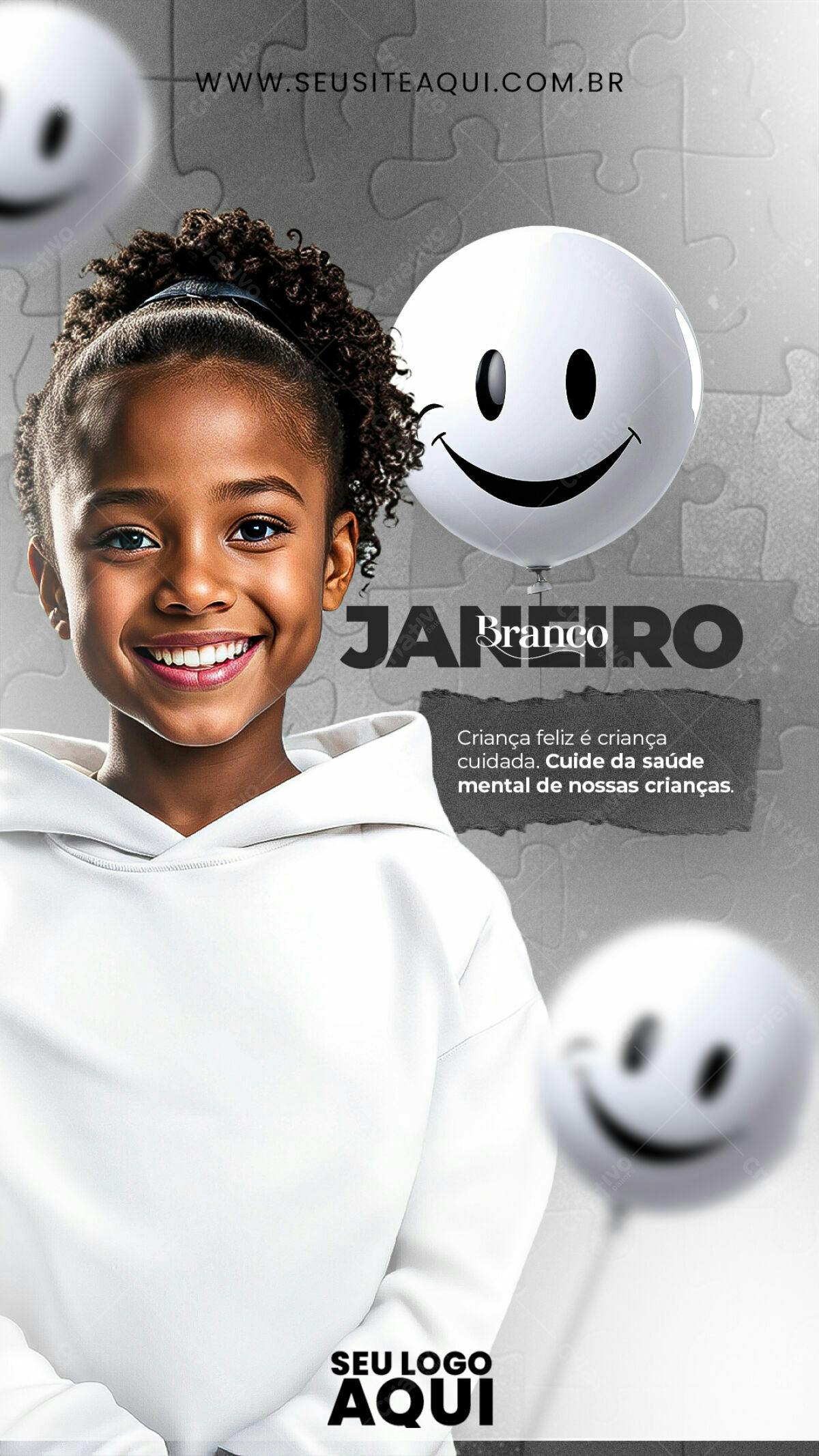Post para Janeiro Branco PSD Editável